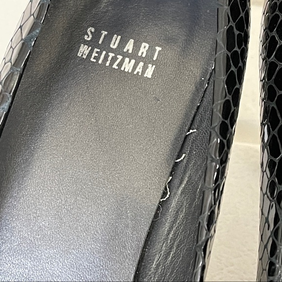 Stuart Weitzman black snake embossed pumps 9 - Picture 12 of 14